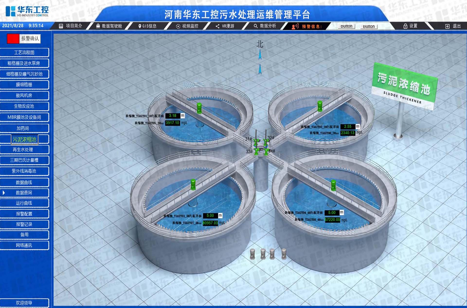 華東工控-污水處理廠集控平臺(tái)